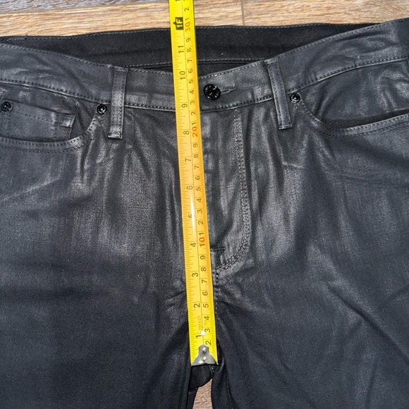 For All Mankind Womens High Rise Coated Slim Wide Leg Jeans Size 32 in Black🖤 - Picture 9 of 11